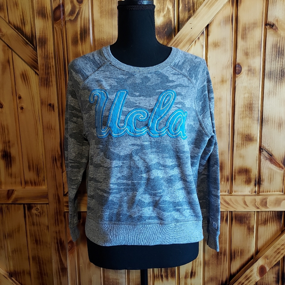 Tailgate gray camo Pullover UCLA embroidered sweatshirt women's size small